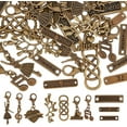 thumbnail image 1 of 40 dijes de bronce surtidos, 10 estilos diferentes, colgantes vintage de aleación con cierre de langosta para crear collares, pulseras, llaveros y bisutería., 1 of 5