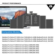 A1618 Laptop Battery for Mac-book Pro 15 Retina A1398 Mid 2015 Ver MJLQ2LL/A MJLT2LL/A MJLU2LL/A EMC 2909 2910, P/N:020-00079 02000079 1ICP9/47/95-ICP8/56/66-2 【11.36V 99.5Wh】