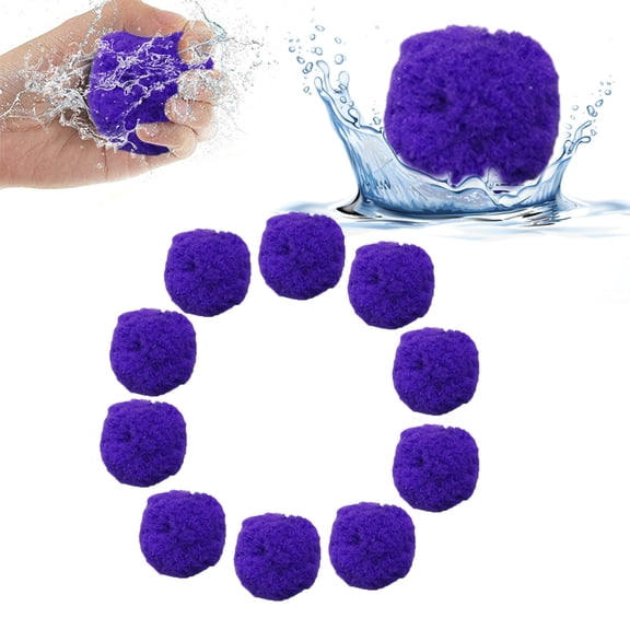 Water Balls Reusable 10 Pack for Pool Beach Splash, Soft Cotton Outdoor Water Toys for Summer Games, Eco Friendly Water Balloons