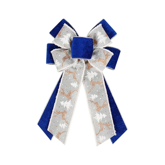 WEGFTDUOP Christmas Tree Decoration Tree Top Bow Christmas Handmade Decoration Plushes Edge Bow Ribbon