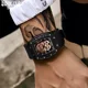 thumbnail image 5 of Reloj de pulsera Baogela Quartz para hombre, luminoso, color de fondo negro y rosa, 5 of 8