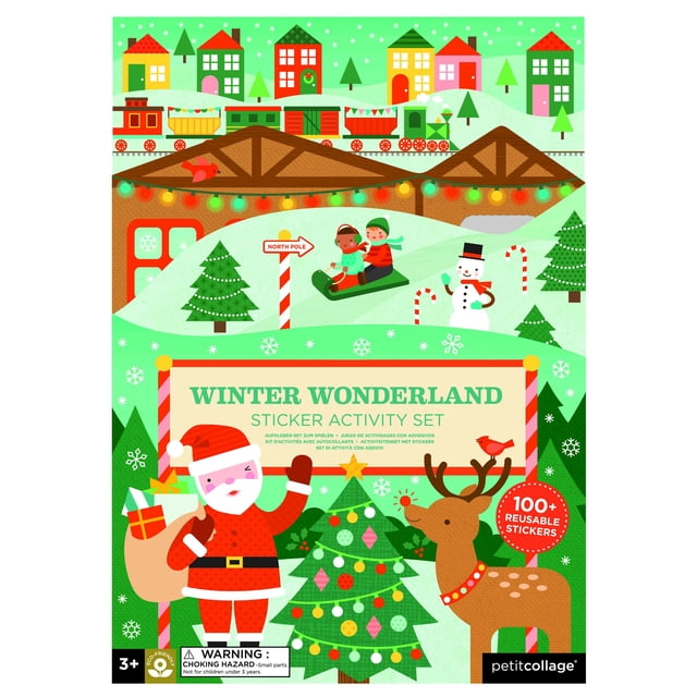 Petit Collage Sticker Activity Winter Wonderland with 100 Thick Reusable Paper Stickers