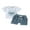 Blue, variant on Bagilaanoe 2pcs Toddler Baby Boy Short Pants Set Short Sleeve Letter Print T Shirt Tops + Shorts 3M 6M 12M 18M 24M 3T Kids Casual Summer Outfits