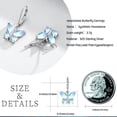 thumbnail image 5 of Midir&Etain Butterfly Leverback Earrings 925 Sterling Silver Moonstone Dangle Drop Earrings Butterfly Jewelry Gifts for Women, 5 of 6