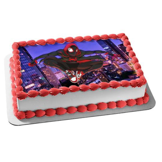 Marvel The Spider-Man Into The Spider-Verse Miles Morales Edible Cake Topper Image ABPID22004-1/2 sheet 