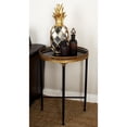 thumbnail image 3 of DecMode 18" x 26" Bronze Metal Vintage Inspired Cutout Round Accent Table, 1-Piece, 3 of 11