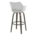 thumbnail image 6 of Mustang 30" Fixed-Height Barstool Set of 2, Bar Stools Swivel, Bar Chairs, Swivel Bar Stools Set of 2 with Back, Bar Stools for Kitchen Island (Grey Fabric), 6 of 6