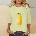 thumbnail image 1 of Qertyioot Vêtements de Noël pour Femmes, T-Shirt d'Été Décontracté pour Femmes à Imprimé Bière, Col Rond, Manches 3/5, Coupe Ample, 1 of 5
