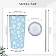 thumbnail image 3 of Daisy Tumbler 20oz Floral Flowers Stainless Steel Insulated Tumblers with Lid and Straw Blue Travel Coffee Mug Tea Wine Cups Water Bottle Daisy Gifts for Women, 3 of 6