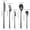 black, variant on Aoqianlan Banquet Events Steak Cutlery Set Natural,Gold,Rose Gold,Iridescent,Black Smooth Polished Edges Complete 5-Piece Set Silver