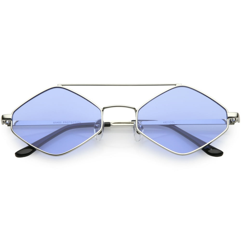 sunglass.la Diamond Shape Sunglasses Metal Crossbar Crossbar Color