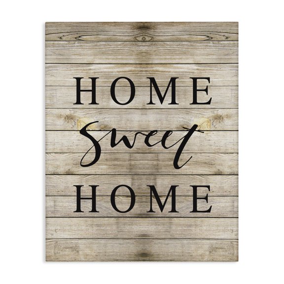 Stupell Industries Rustic Lodge Home Sweet Home Family Typography Canvas Art, 16 x 20, by Border Bloom