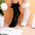 thumbnail image 1 of BESTYASH 2 Pares Calcetines Con Y Encaje Para Mujer Altos Hasta El Y Delicados, 1 of 6