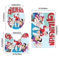 thumbnail image 3 of Las Nuevas Aventuras de Gilligan Juego de 3 alfombras de baño de coral fleece: tapete de baño + alfombra de inodoro en forma de U + funda de tapa de inodoro en forma de O, 3 of 6