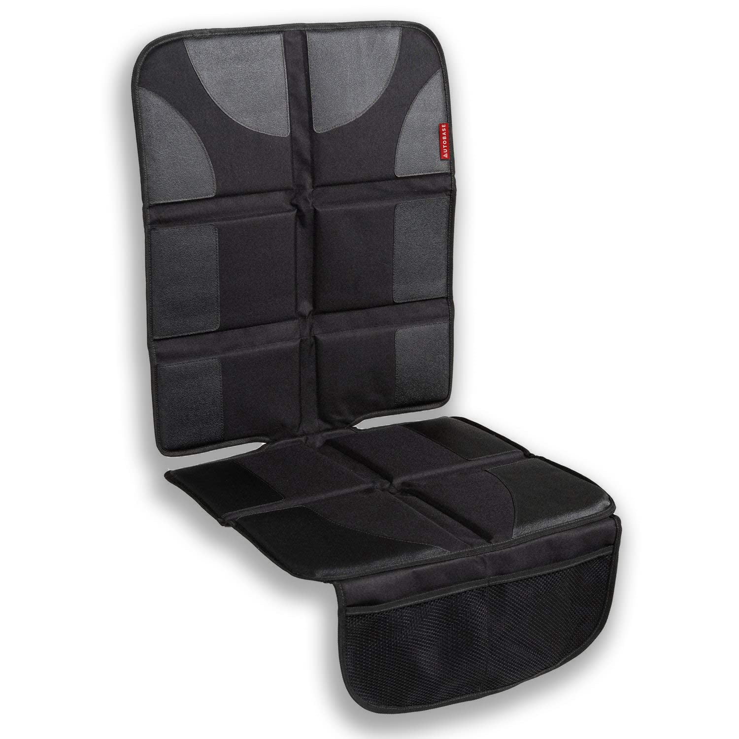 Autobase Car Seat Protector Under Car Seat | Baby Car Seat Accessories | Heavy-Duty Non-Slip Rubber Padded Backing (Black, XL – 1 Pack)