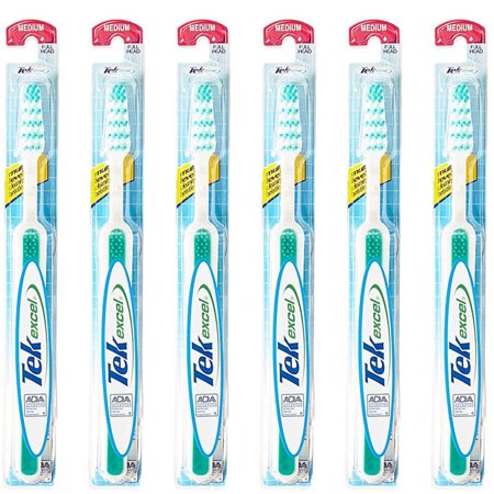 Pack of (6) Tek Excel Toothbrush - Full Head Medium