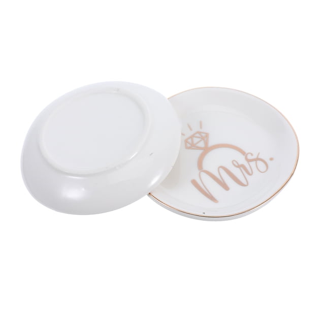2 platos de cerámica para anillos: porta anillos, pendientes, collares, pulseras, relojes y llaves. Organizador decorativo para tocador y dormitorio.