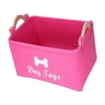thumbnail image 2 of Cajas organizadoras de juguetes para mascotas, contenedores de almacenamiento para suministros para perros, cesta plegable multiusos grande para cosas Rosa, 2 of 10