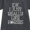 thumbnail image 2 of Instant Message - Idk I Like Horses - Toddler & Youth Girls Fleece Dress, 2 of 5