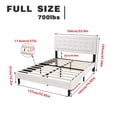 thumbnail image 3 of NNV Full Size Bed Frame Linen Upholstered Platform with Adjustable Headboard,White, 3 of 6