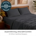 thumbnail image 2 of Mellanni 5-Piece Iconic Split King Bedsheet Set - Microfiber, 16" Deep Pocket, Cooling, Wrinkle, Fade, Stain Resistant, Charcoal, 2 of 6