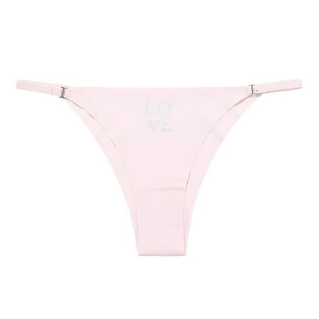 

Ladies Panties Plus Size Ribbon Love Letter Printed Seamless Breathable Briefs Cute Underpanties For Women