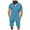 Blue, variant on JIKNTTR Men's Casual Suit Mens Short Sleeve Shirt Summer Casual Holiday Solid Shirts Tops Shorts Outfits Outdoor Casual Athletic Suit