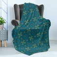thumbnail image 4 of Tribal Soft Flannel Fleece Throw Blanket, Composition of Blooming Flowers Abstract Colorful Design with Circles and Rhombus, Cozy Plush for Indoor and Outdoor Use, 60" x 80", Multicolor, by Ambesonne, 4 of 5