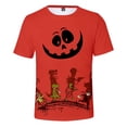 thumbnail image 1 of Men Women Halloween T-Shirt Novelty Trend Pumpkin Skeleton Tee Tops Funny Crew Neck Short Sleeve Pumpkin Graphic Shirts, 1 of 2