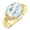 Aquamarine, variant on Rings for Women 14K Gold Plated Silver Ring 12X10MM Gemstone & Diamonds Great Ring for Middle or Pointer Finger November Citrine Jewelry Size 9