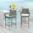 thumbnail image 2 of Costway 4PCS Patio PE Wicker Bar Chairs Counter Height Barstools With Armrests &Cushions, 2 of 9