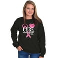 thumbnail image 5 of Peace Love Cure Breast Cancer Aware Women Crewneck Sweatshirt Brisco Brands L, 5 of 6