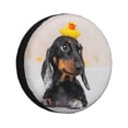thumbnail image 1 of Bingfone Dachshund Assis dans la Baignoire pour Housse de Pneu de Rechange Étanche Universelle Protecteurs de Roues pour VR Campeur Roulotte de Voyage VUS Camion-16 Pouces, 1 of 6