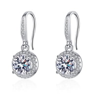 Vireellx Diamond Earrings for Women Moissanite Ear Hook Four-Claw Jewelry for Her Birthday Christmas Gift