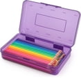 thumbnail image 4 of Yhmxh Pencil Box, Clear Pencil Case, Large Capacity Plastic Hard Pencils Case Crayon Box with Snap-Tight Lid Stackable for Pens Pencils Office Supplies Stationery Storage Organizer Box, 4 of 7