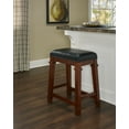 thumbnail image 2 of Linon Kennedy Backless Wood Counter Stool, 24" Seat Height, Dark Cherry Finish with Black Fabric, 2 of 11