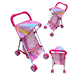 thumbnail image 4 of Carriola para Muñeca con Capota Rosa 45 cm x 36 cm x 25 cm, Cochecito Plegable Infantil, Estructura Metálica  Ligera, Juguete de Paseo, 4 of 5