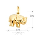 thumbnail image 4 of 14K Yellow Gold Elephant Strength & Luck Charm Pendant with 0.9mm Wheat Chain Necklace - 22", 4 of 5