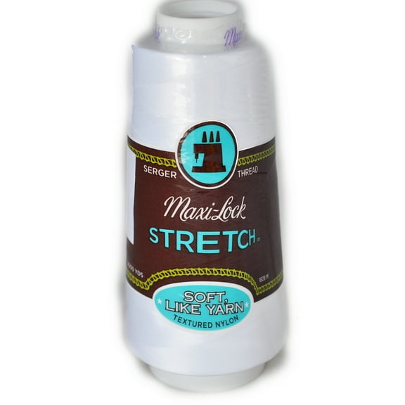 A&E Maxi Lock Stretch Textured Nylon White Serger Thread MWN-32109