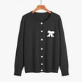 thumbnail image 2 of Cardigans Women Trendy Sweaters Towels Embroidered Contrasting Knitted Loose Sweater Lightweight Outwear Coats, 2 of 3