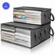 thumbnail image 1 of Bolsa de almacenamiento plegable, juego de 3 organizadores de ropa plegables grandes, ventana transparente y asas de transporte, ideal para ropa, mantas, armarios, dormitorios, 1 of 4