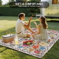 thumbnail image 4 of Boho Pink Flowers Outdoor Rug for Patio/Deck/Porch, Non-Slip Large Area Rug 5 x 7 Ft, Colorful Floral Spring Vintage Botanical Indoor Outdoor Rugs Washable Area Rugs, Camping Rug Carpet Runner, 4 of 8