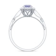 thumbnail image 3 of Rosec Jewels Tanzanite Halo Engagement Ring with Diamond - 0.5 Ct - Vintage Inspired Ring for Women - AAA Quality Certified, 14K White Gold, US 4.50, 3 of 9