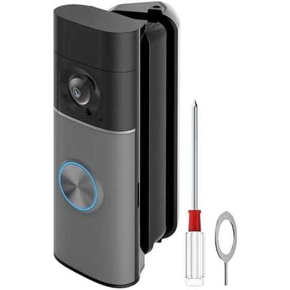 R-ing Doorbell Angle Mount, 30-55 Degrees Adjustable Door Mount for Wired Doorbell Pro/Plus(newest model), Widen Corner View Kit, Left/Right Universal Installation for House(Black)