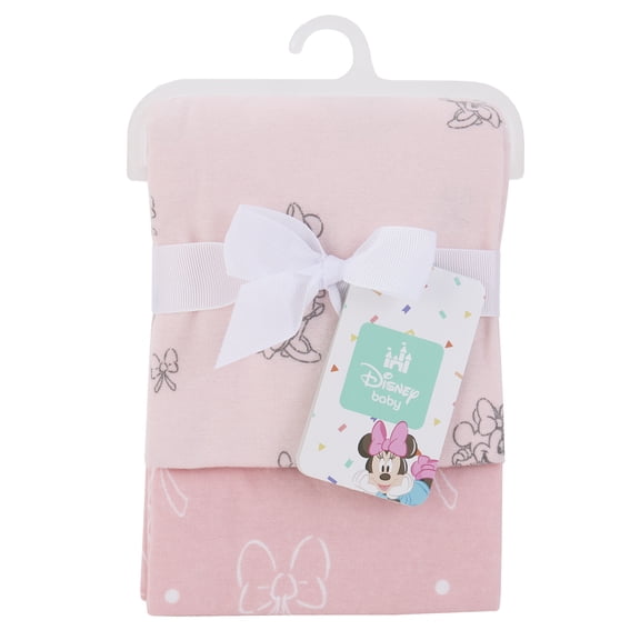 Minnie Mouse 2pk Cotton Flannel Receiving Blanket, Infant Girl, Pink