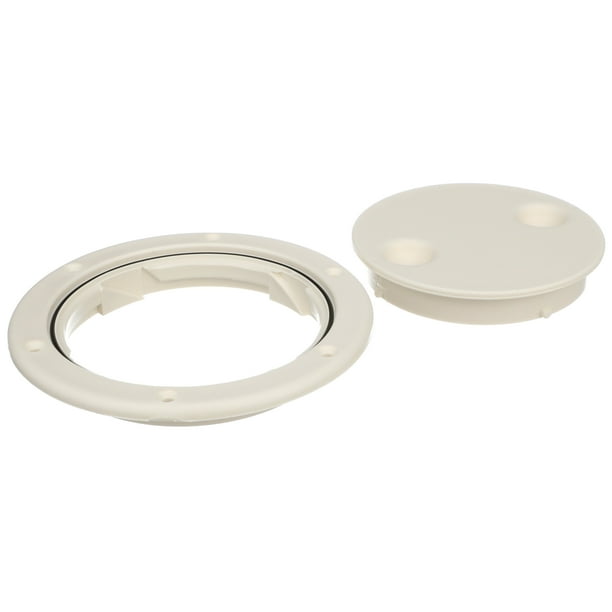 Seachoice 39251 Twist 'N' Lock Marine Boat Deck Plate, White Finish, up to 4.5 Inches Walmart