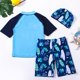 thumbnail image 3 of Odeerbi 2-15 Años Traje de Baño de Entrenamiento Atlético de Dos Piezas Para Niños Con Gorro de Natación Traje de Baño de Verano Para Surfear Lindo Traje de Baño de Playa, 3 of 7
