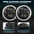 thumbnail image 3 of 4pcs 5.75" 5-3/4" ROUND LED HI/LO SEALED BEAM DRL HEADLIGHTS WHITE CHEVY GMC, 3 of 18