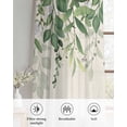 thumbnail image 6 of Green Leaves Sheer Curtains 54 Inch Length 2 Panels Set for Living Room/Bedroom, Summer Botanical Kitchen Curtains with Grommet Semi-Sheer Curtains Drapes Voile Window Treatments 42"x54"x2, 6 of 7