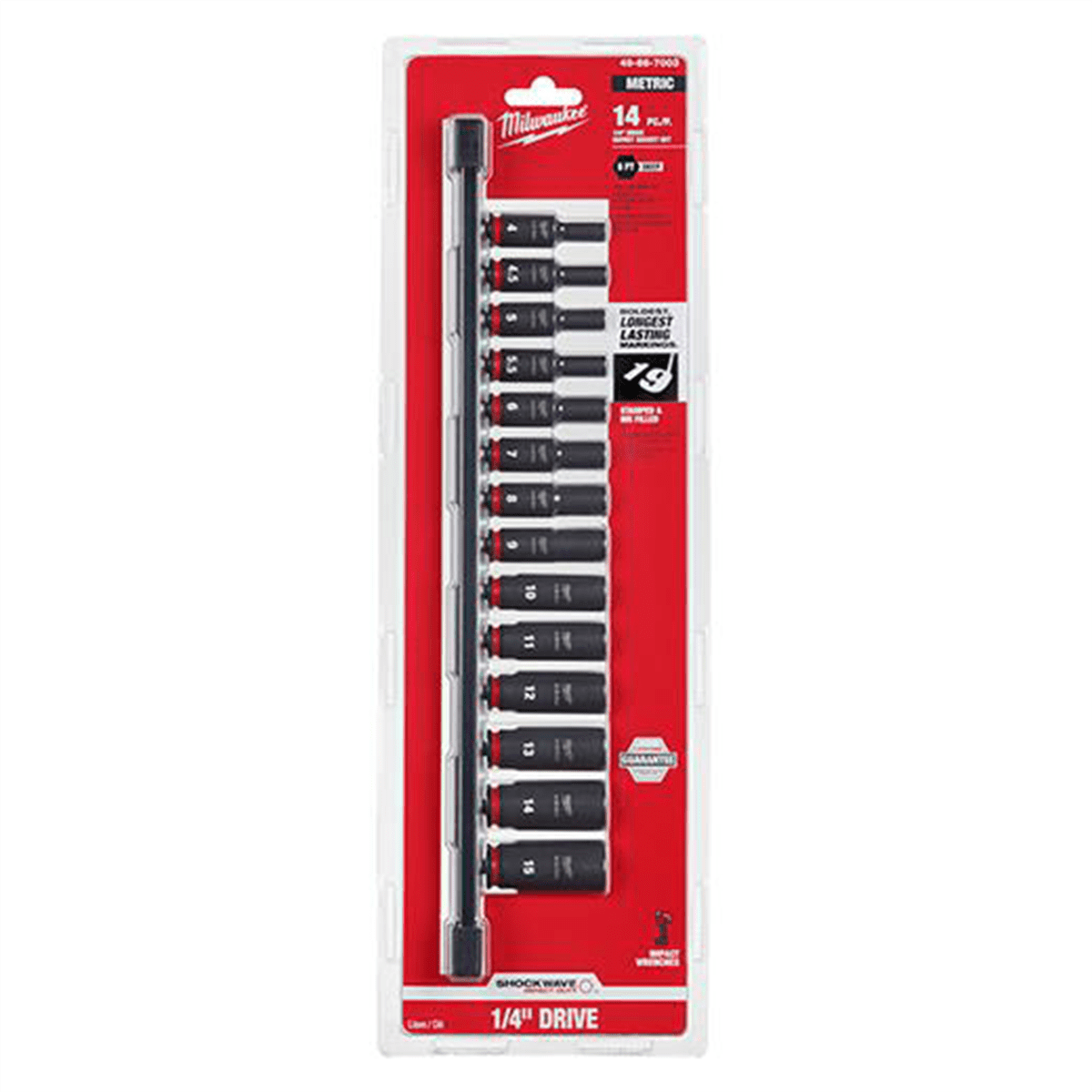 Milwaukee Tool 14PC SHOCKWAVE Impact Duty  Metric Deep 6 Point Socket Set